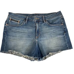 Calvin Klein Shorts Womens High Rise Raw Hem Denim Jean Blue Size 32
